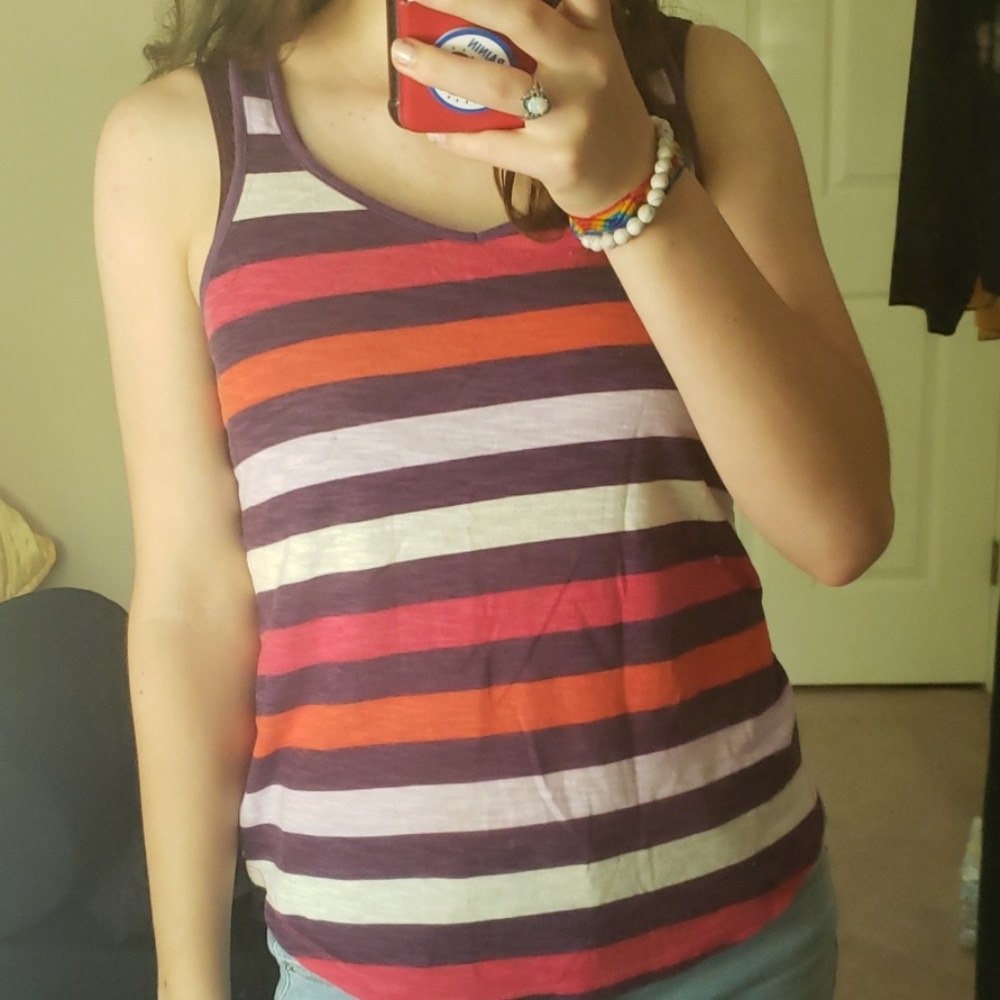 Old Navy purple striped tank top size M